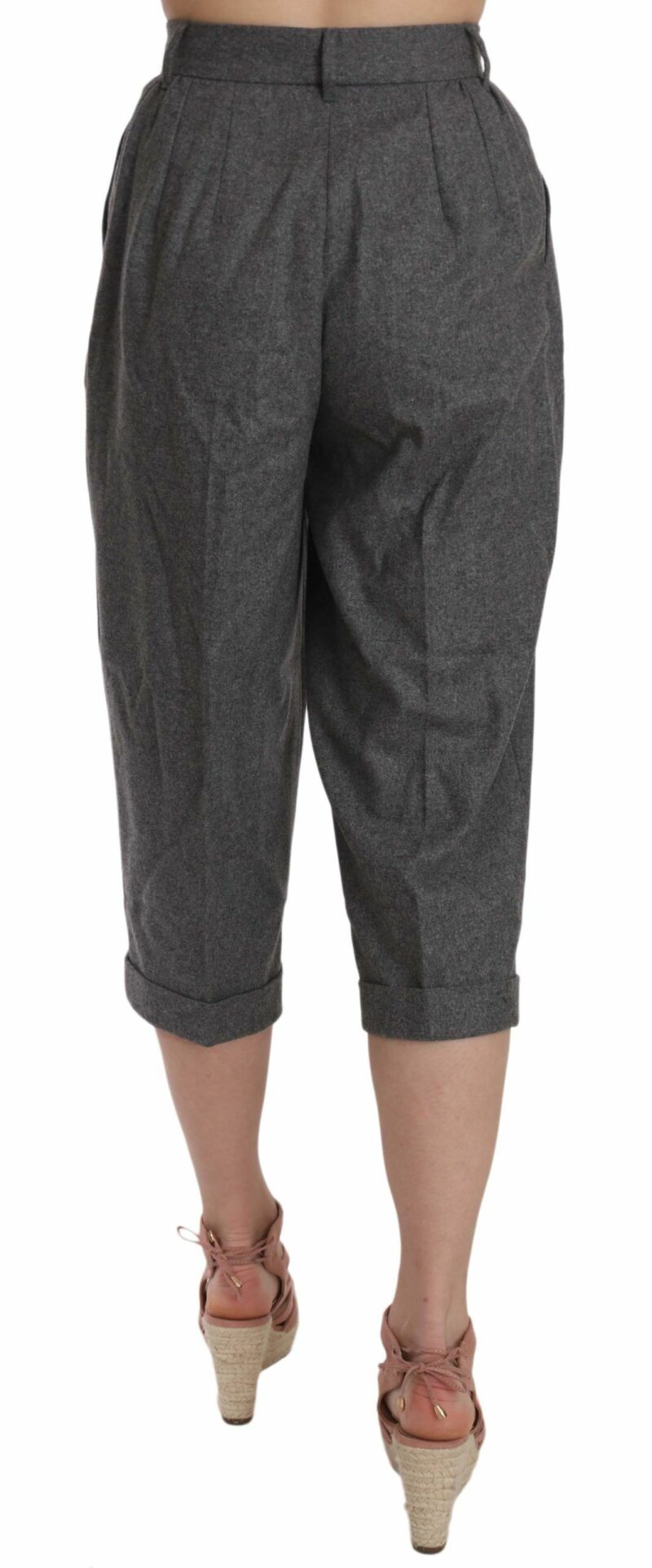 Dolce & Gabbana Elegant Gray Wool-Cashmere Pleated Trousers - Image 4