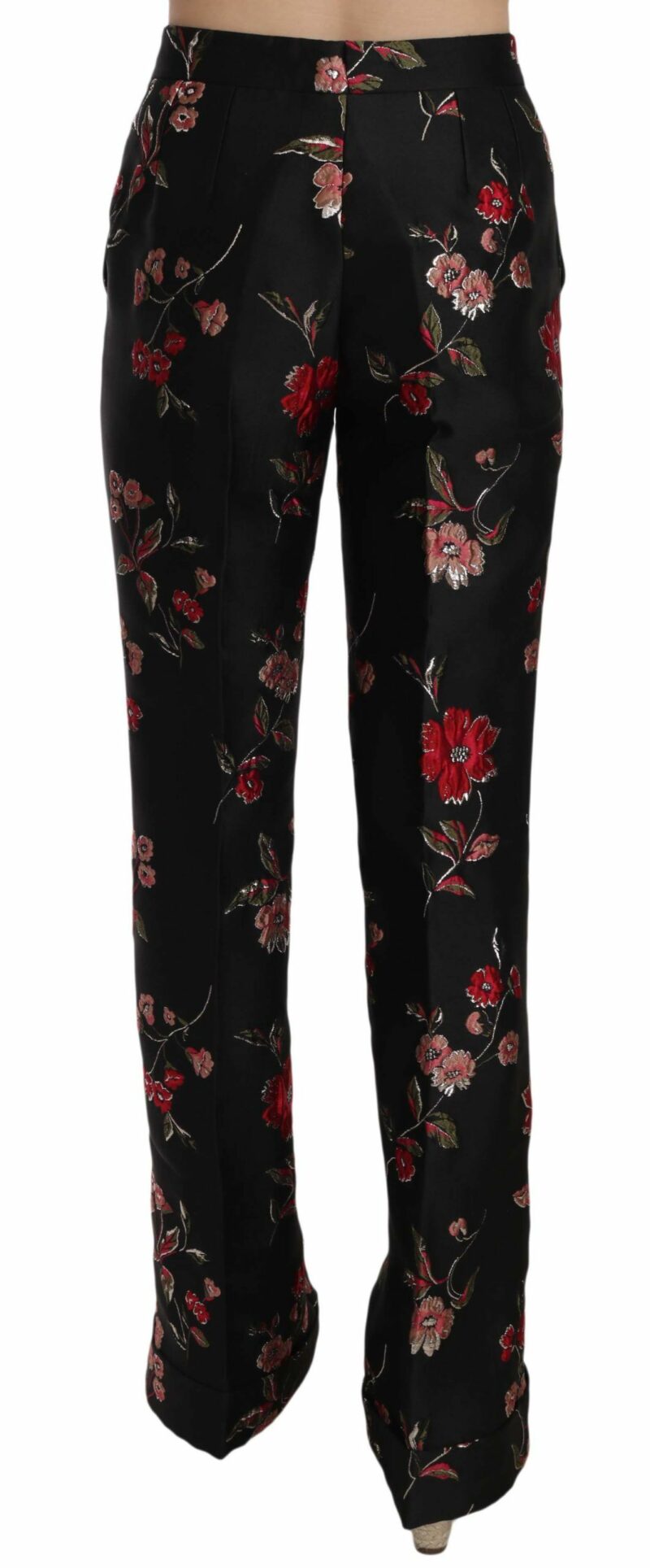 Dolce & Gabbana Elegant Floral Print Boot Cut Trousers - Image 3