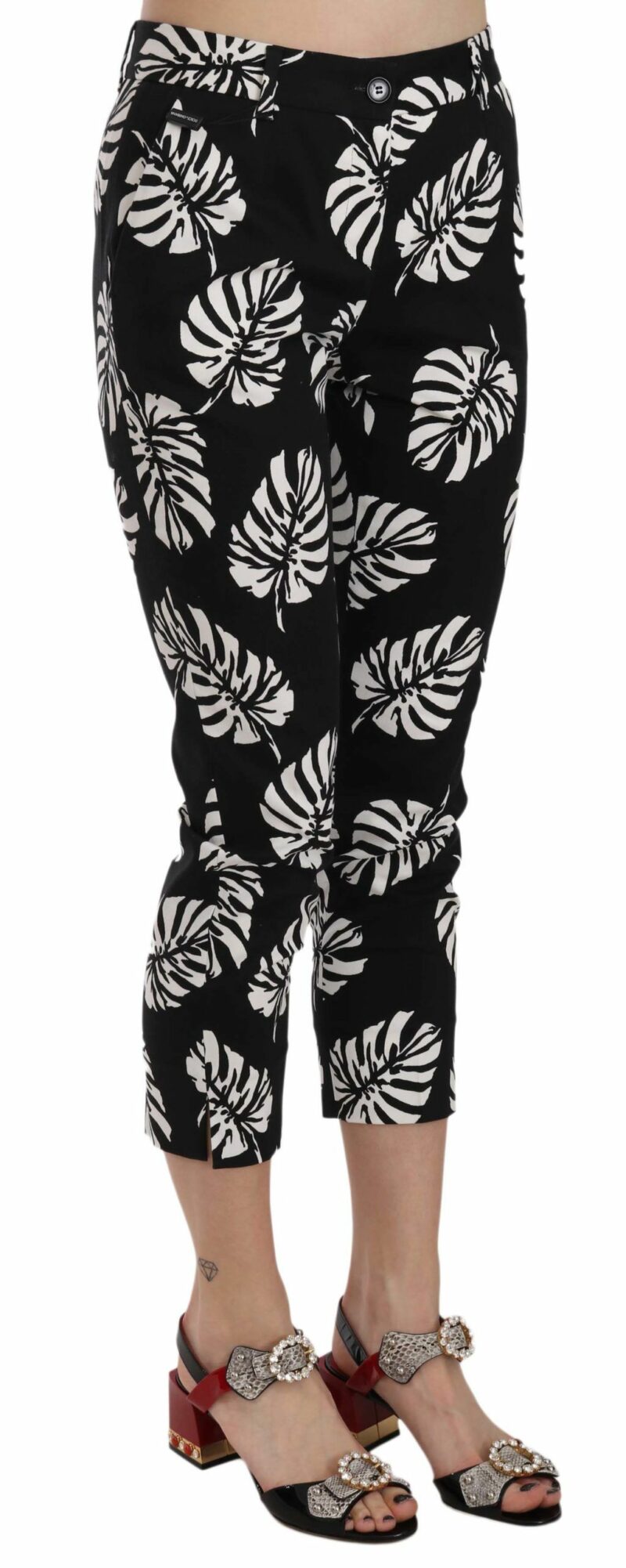 Dolce & Gabbana Elegant Skinny Capri With Palm Print - Image 2