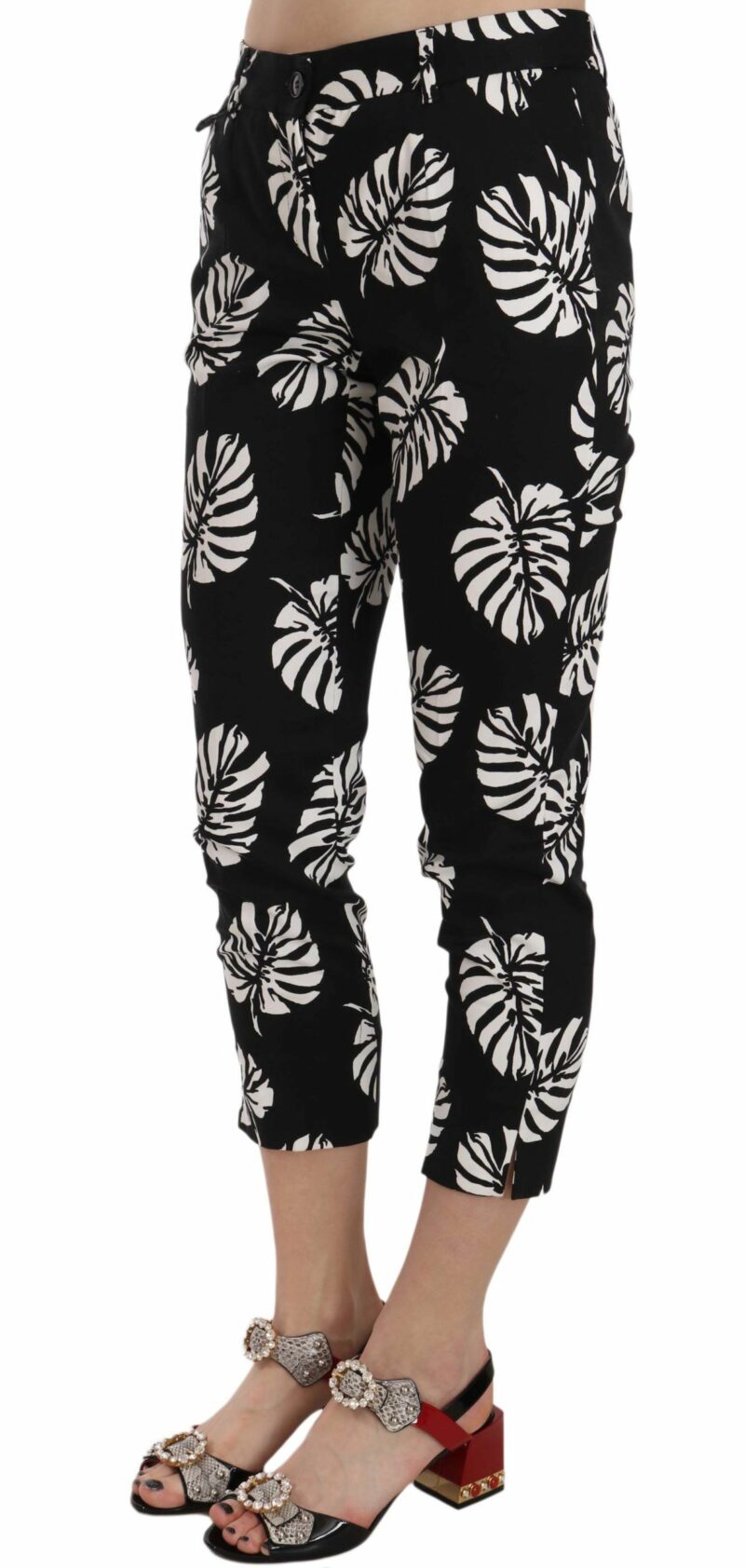 Dolce & Gabbana Elegant Skinny Capri With Palm Print - Image 3