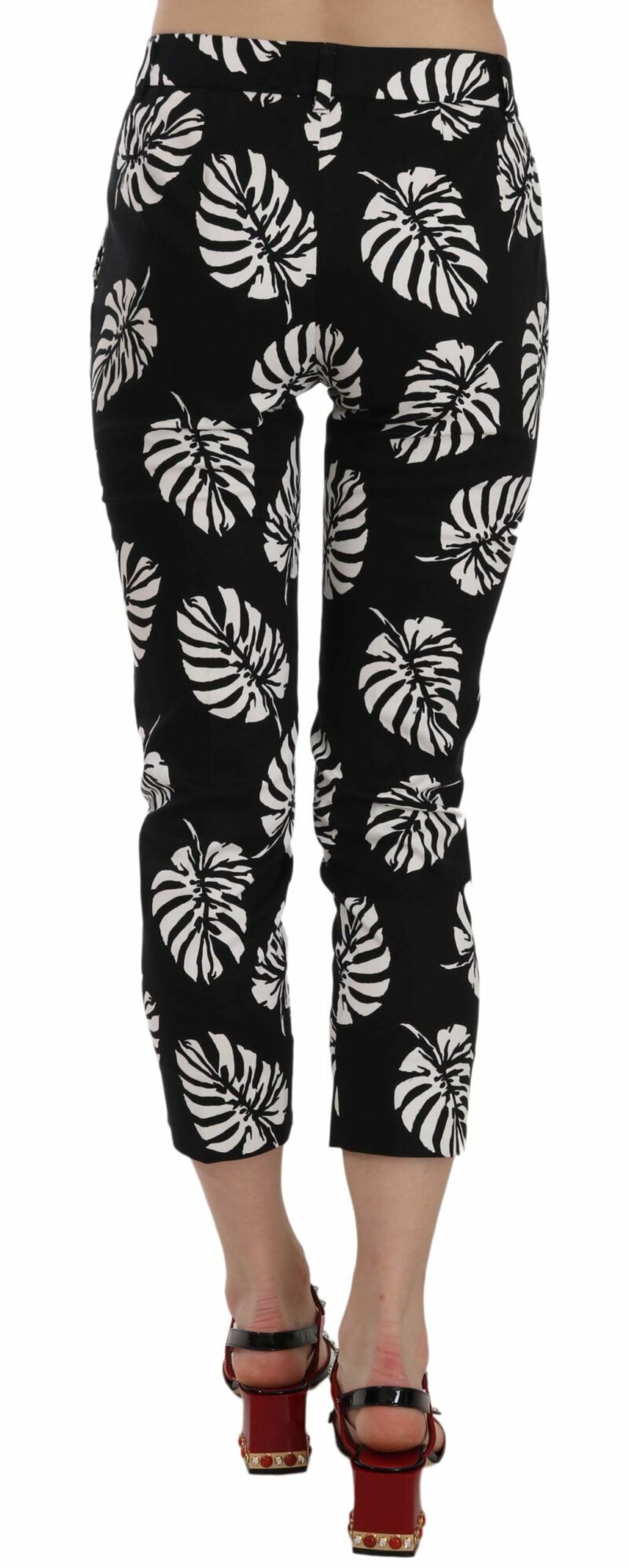 Dolce & Gabbana Elegant Skinny Capri With Palm Print - Image 4