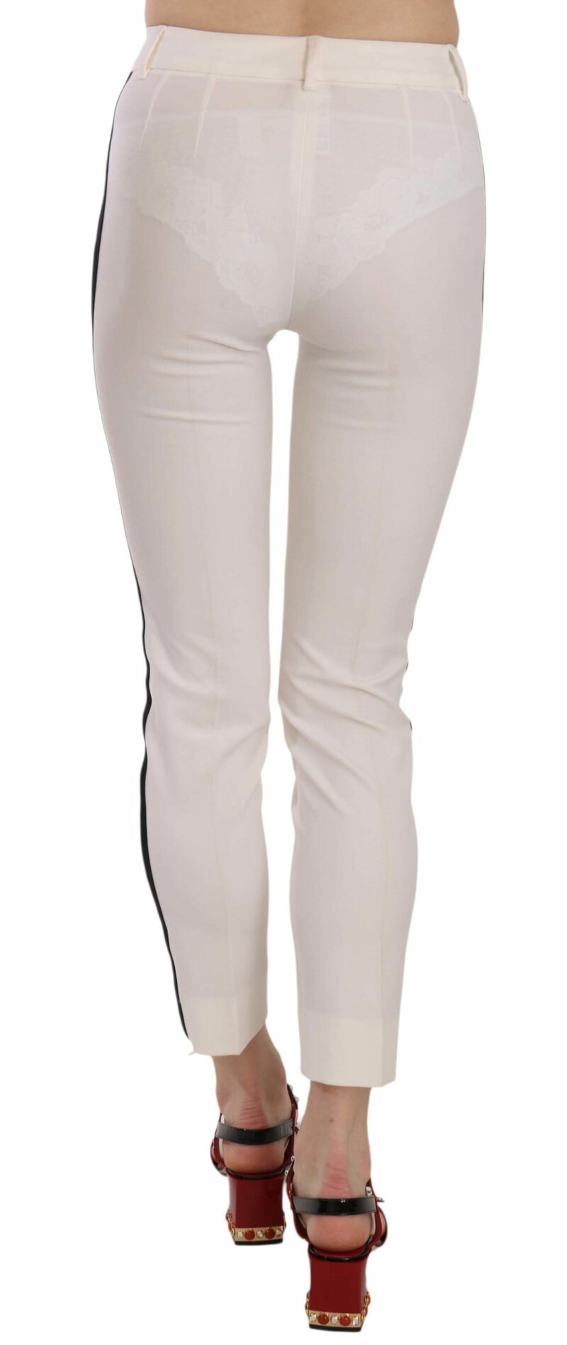 Dolce & Gabbana Elegant Side Stripe Cropped Wool Trousers - Image 4