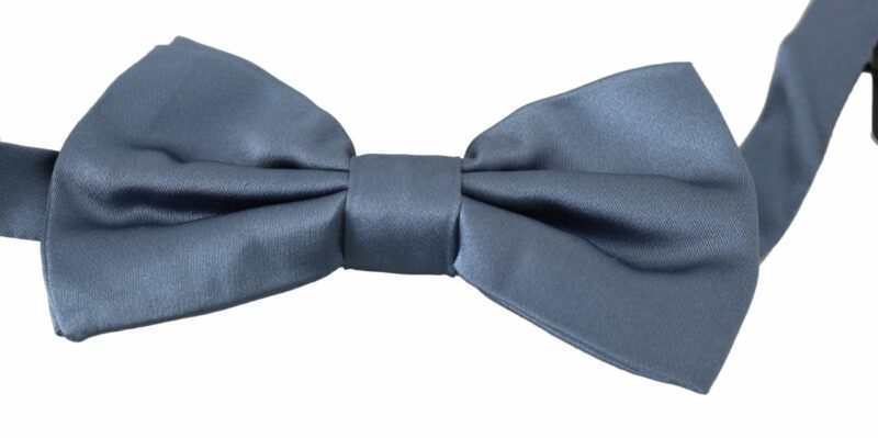 Dolce & Gabbana Elegant Blue Silk Bow Tie - Image 2