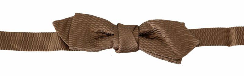 Dolce & Gabbana Elegant Brown Gold Bow Tie - Image 2