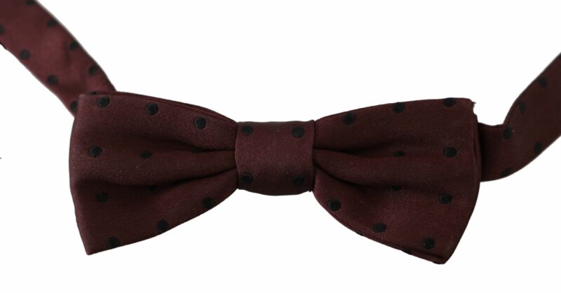 Dolce & Gabbana Elegant Silk Purple Dotted Bow Tie - Image 2
