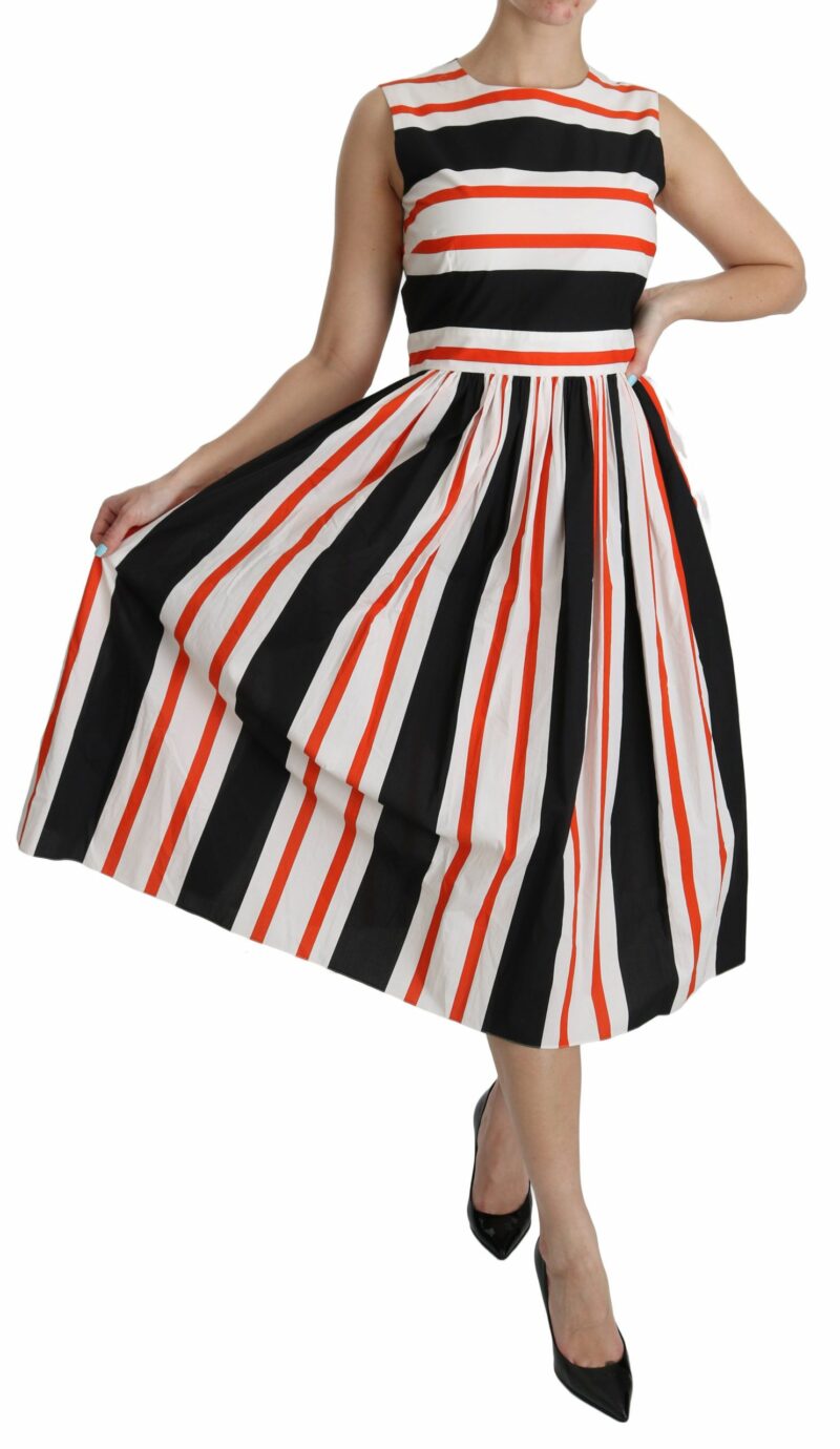 Dolce & Gabbana A-Line Pleated Midi Fashion Dress - Image 2