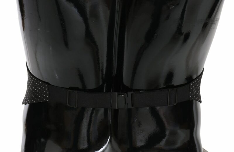 Dolce & Gabbana Elegant Black Dotted Silk Cummerbund - Image 2