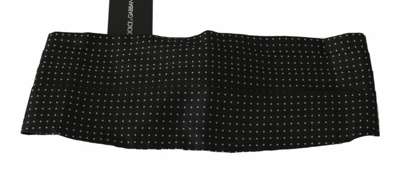 Dolce & Gabbana Elegant Black Dotted Silk Cummerbund - Image 3
