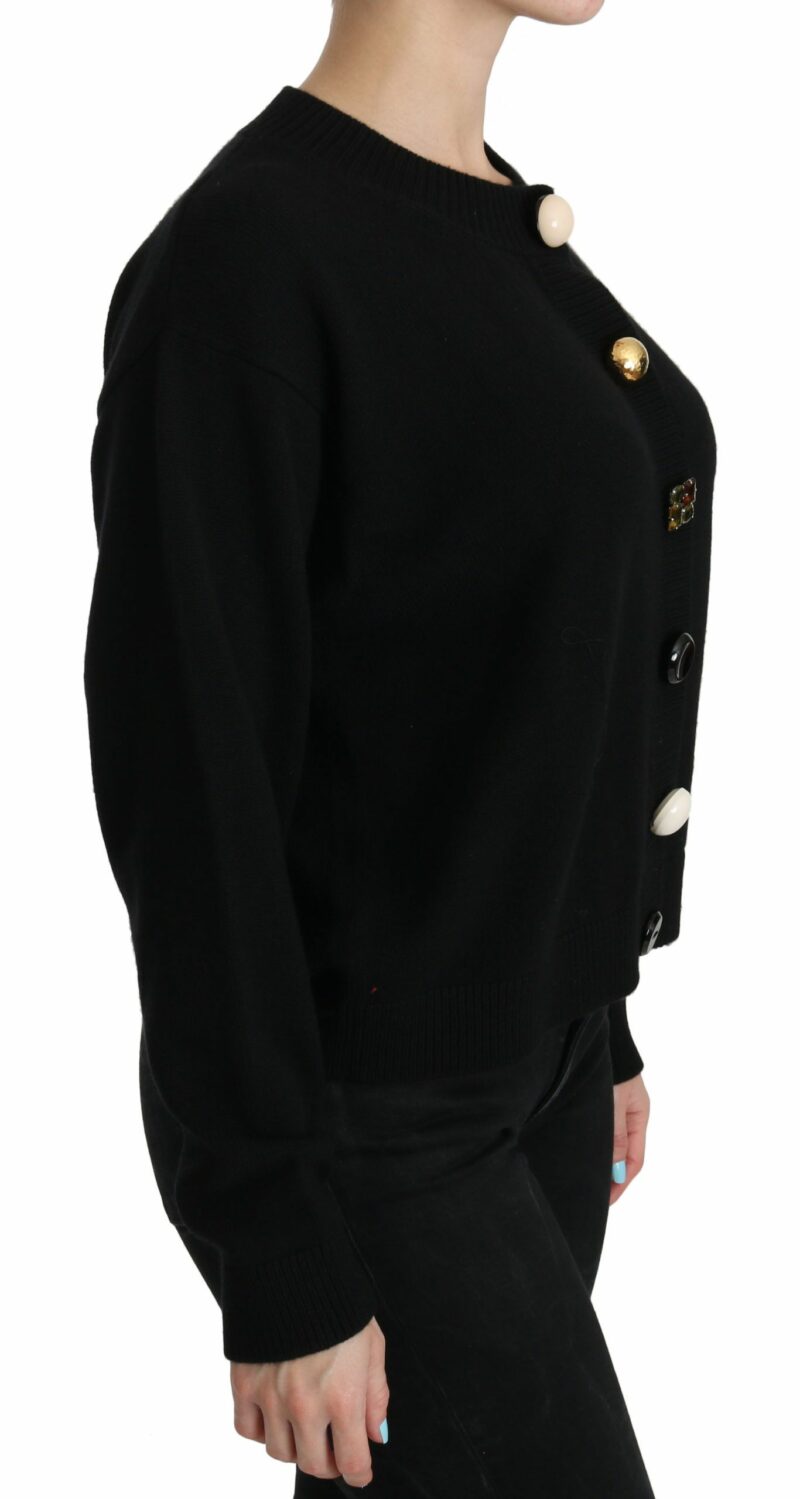 Dolce & Gabbana Elegant Black Cashmere Cardigan Top - Image 2