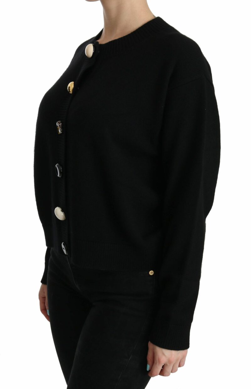 Dolce & Gabbana Elegant Black Cashmere Cardigan Top - Image 3