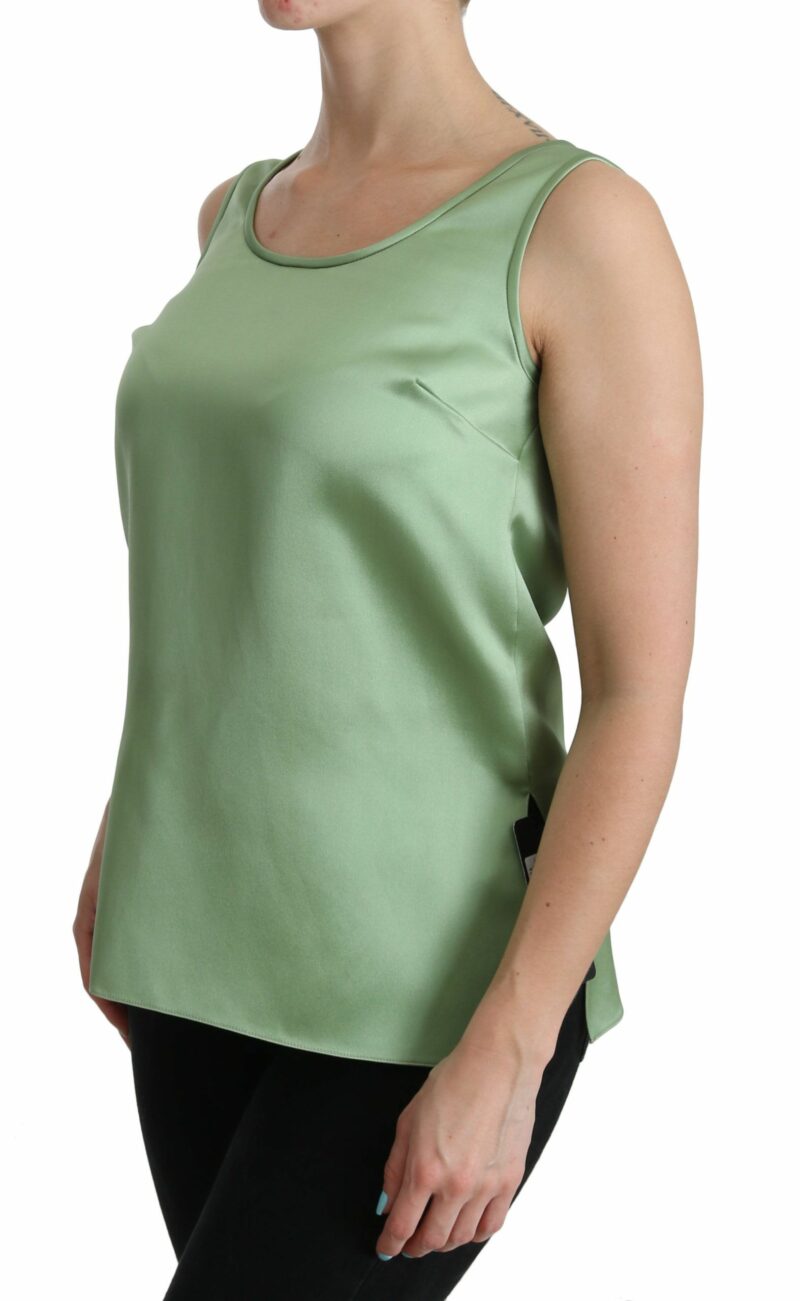 Dolce & Gabbana Elegant Silk Sleeveless Top in Light Mint Green - Image 3