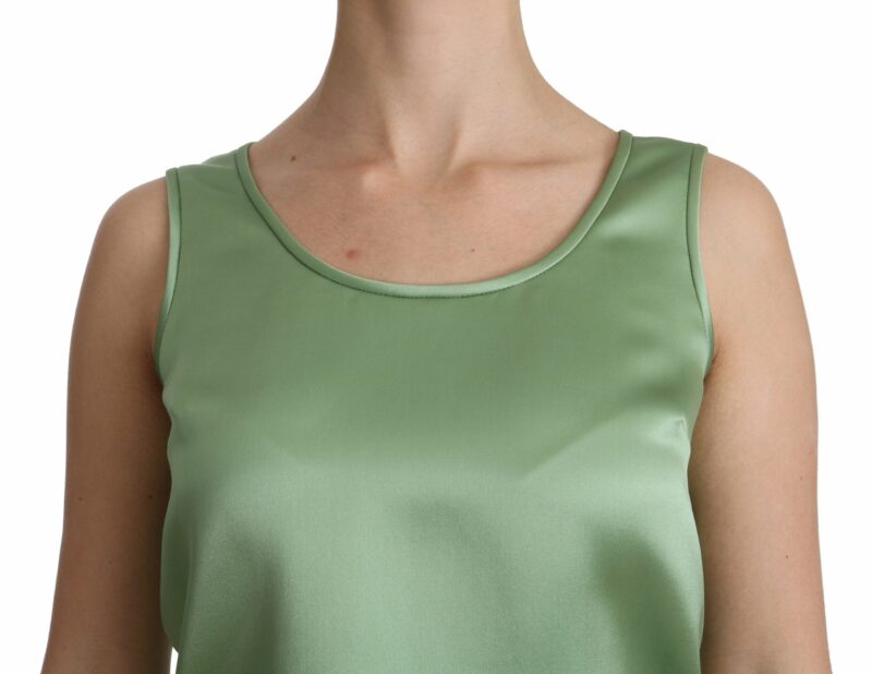 Dolce & Gabbana Elegant Silk Sleeveless Top in Light Mint Green - Image 5