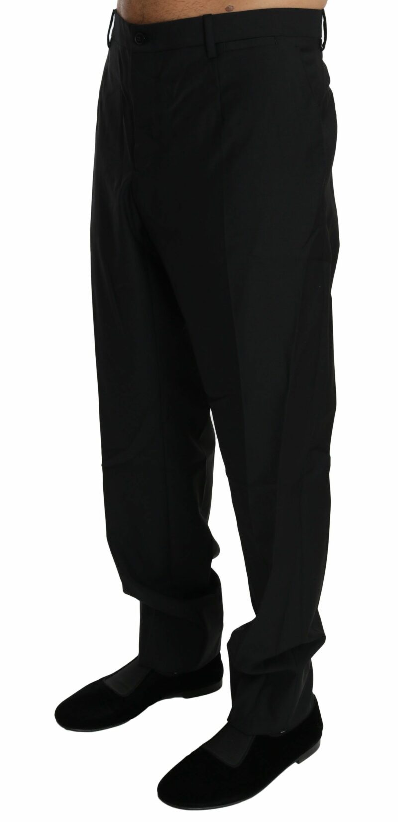 Dolce & Gabbana Elegant Black Virgin Wool Dress Pants - Image 2