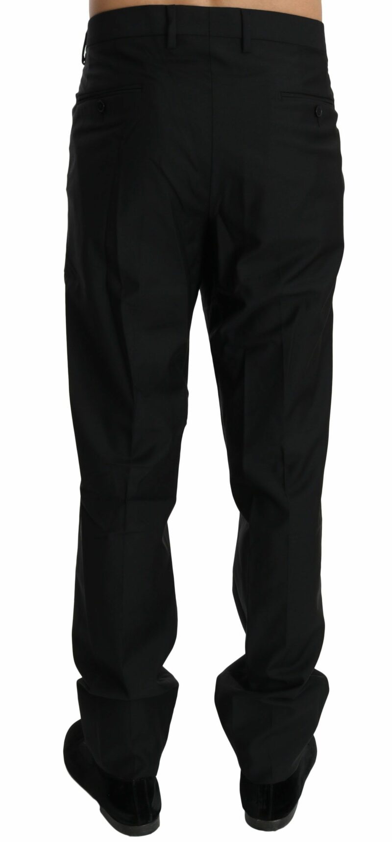 Dolce & Gabbana Elegant Black Virgin Wool Dress Pants - Image 3