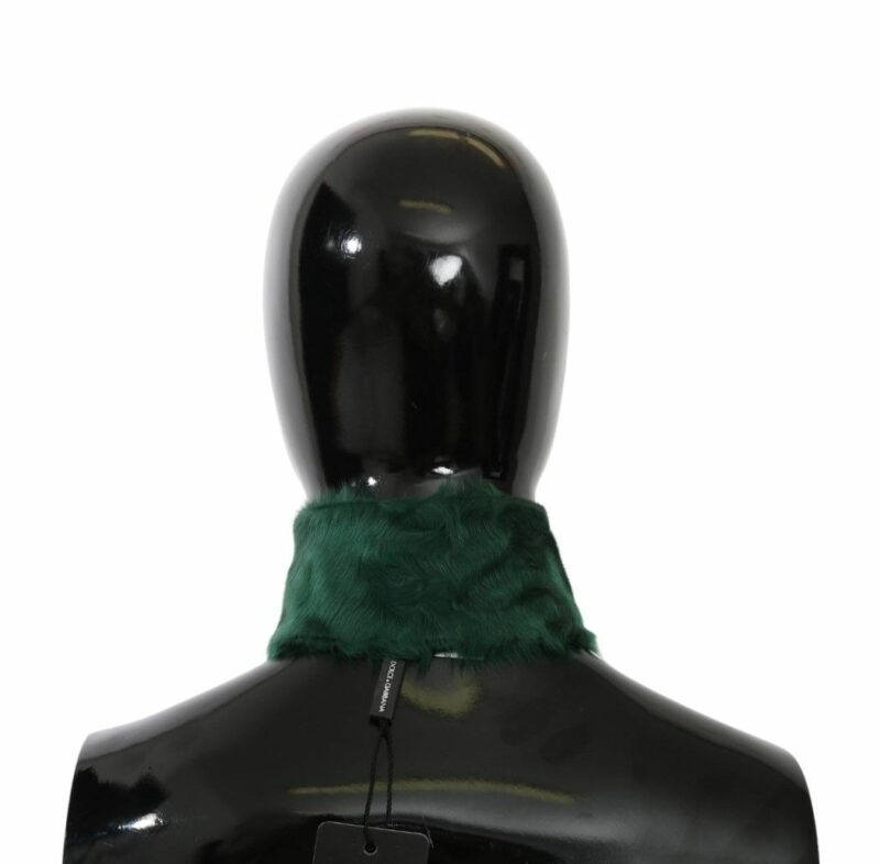 Dolce & Gabbana Luxurious Green Lambskin Scarf for Women - Image 2