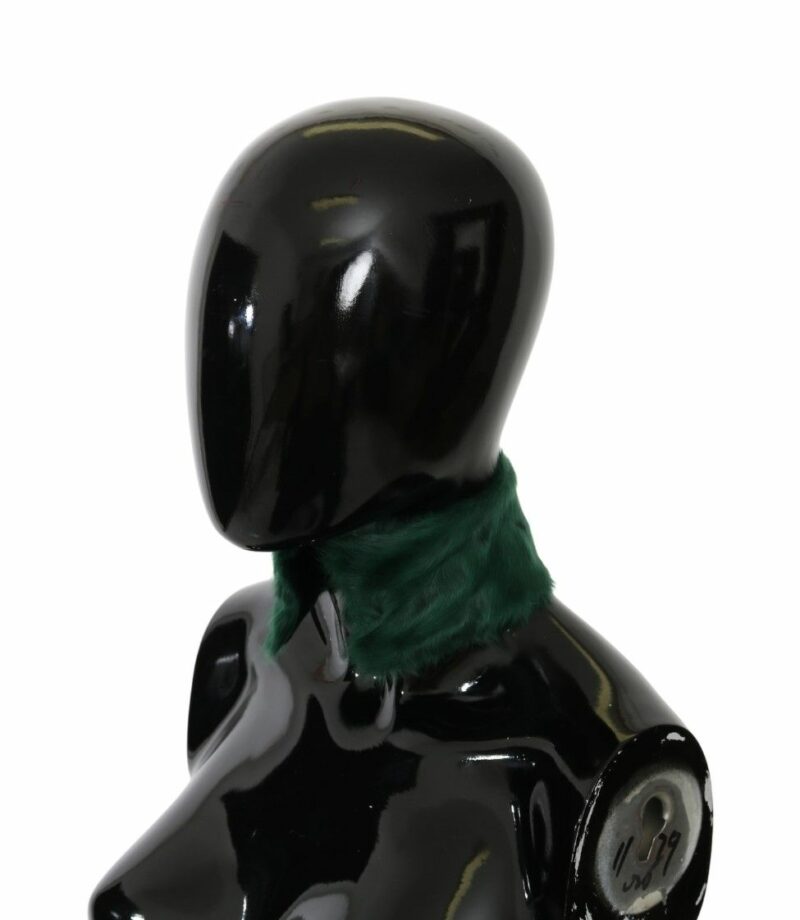 Dolce & Gabbana Luxurious Green Lambskin Scarf for Women - Image 4