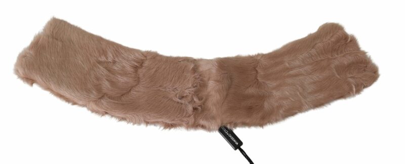 Dolce & Gabbana Elegant Beige Lambskin Fur Scarf - Image 3