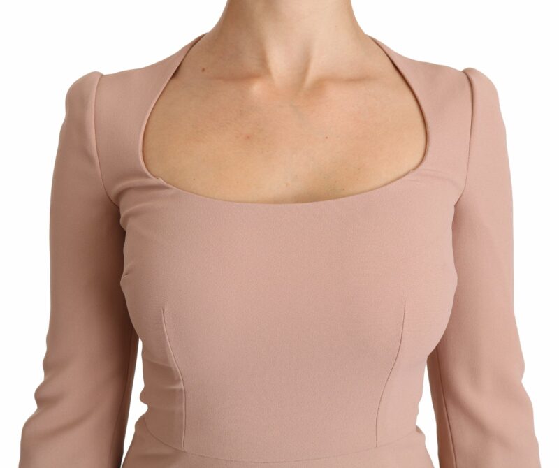 Dolce & Gabbana Elegant Light Pink A-Line Knee Length Dress - Image 5