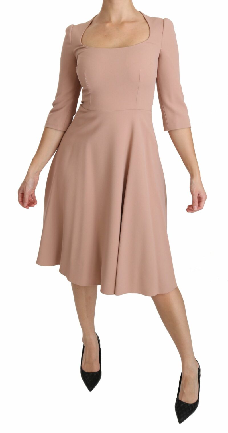 Dolce & Gabbana Elegant Light Pink A-Line Knee Length Dress - Image 6