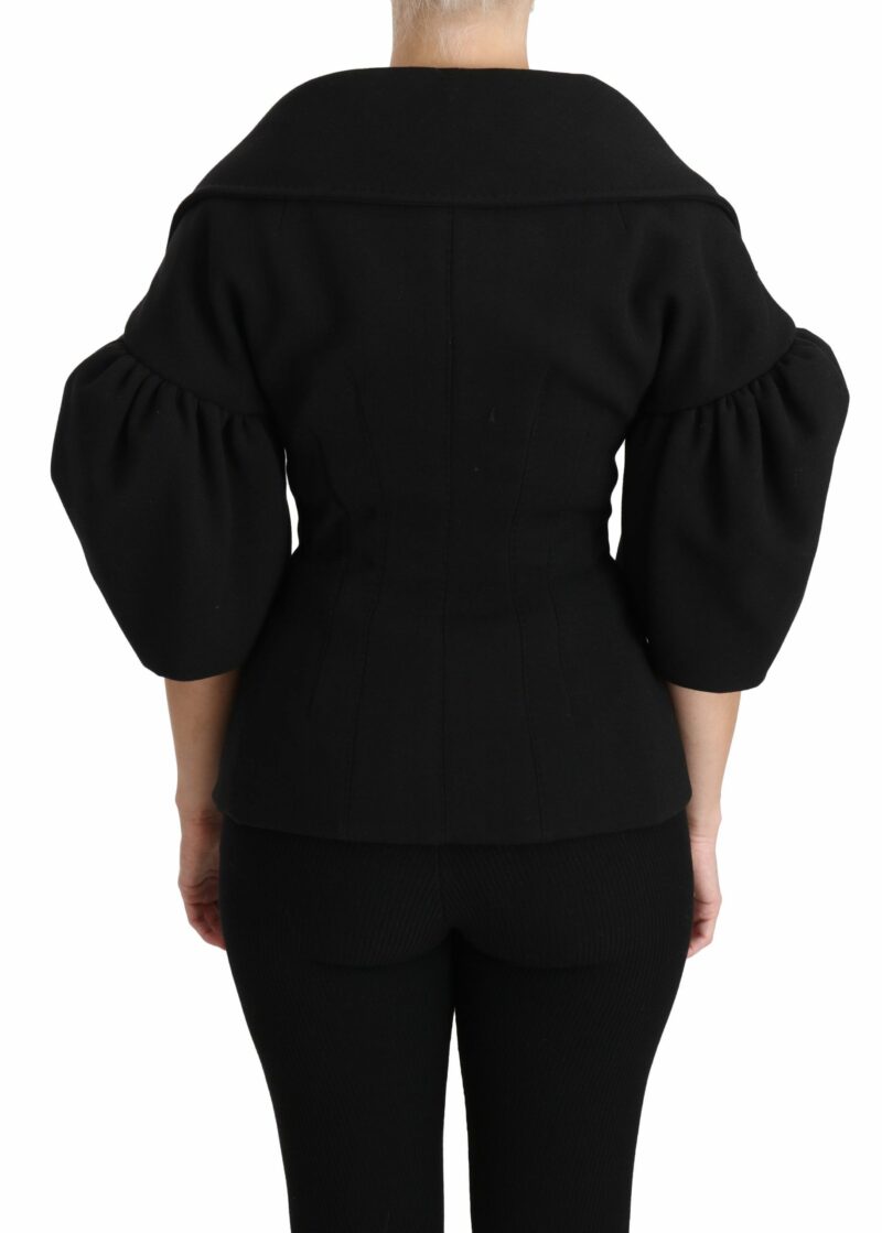 Dolce & Gabbana Elegant Black Virgin Wool Coat - Image 4