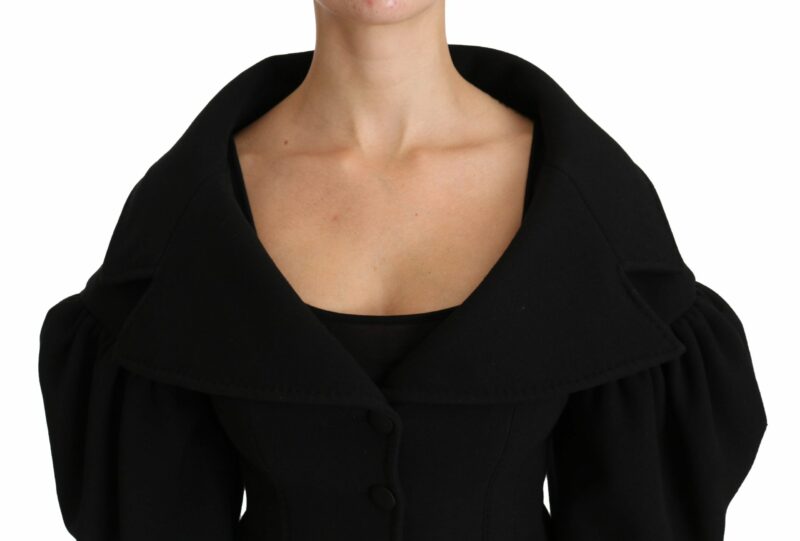 Dolce & Gabbana Elegant Black Virgin Wool Coat - Image 5