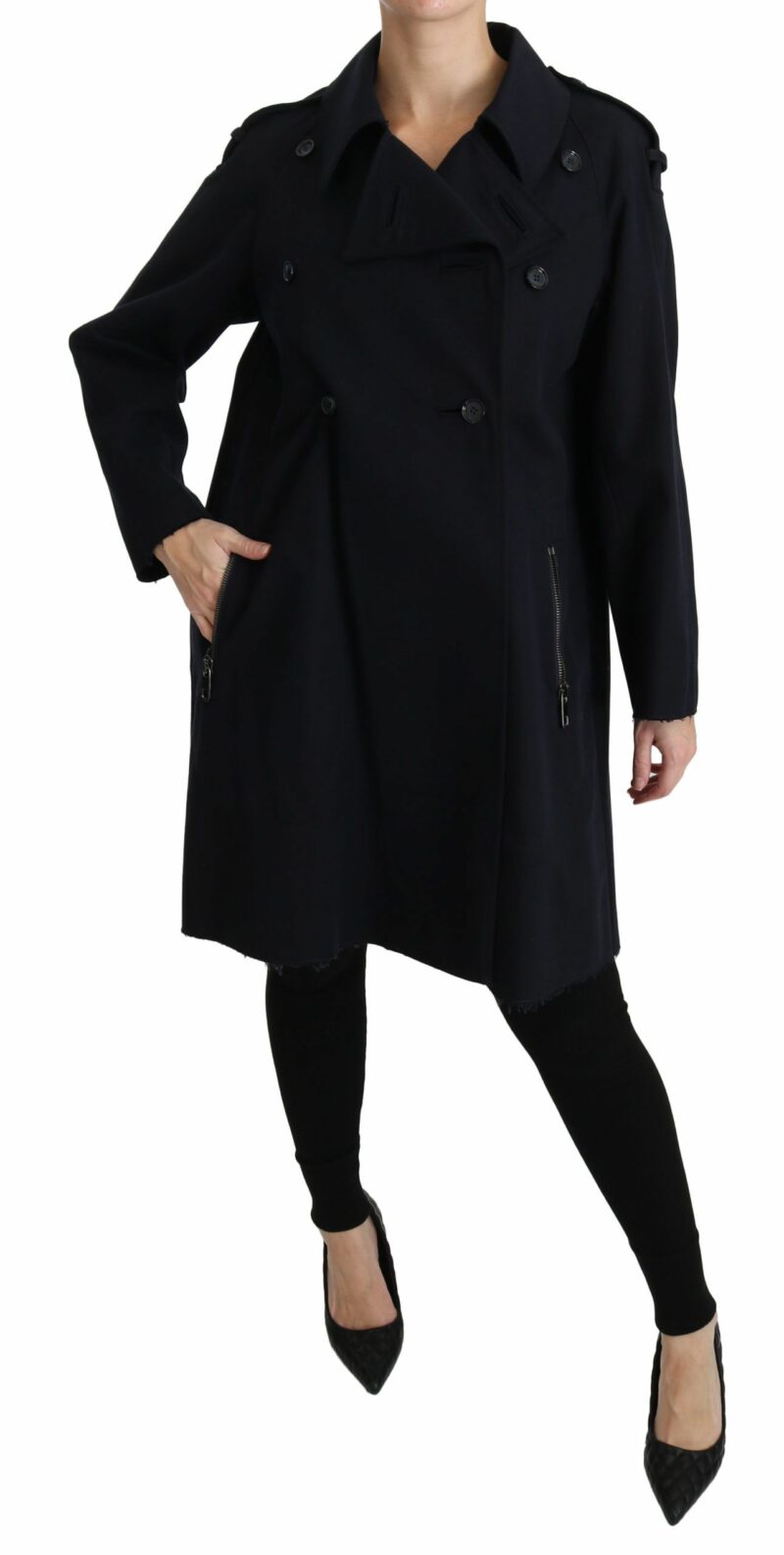 Dolce & Gabbana Elegant Polka Dot Lined Blue Jacket - Image 7