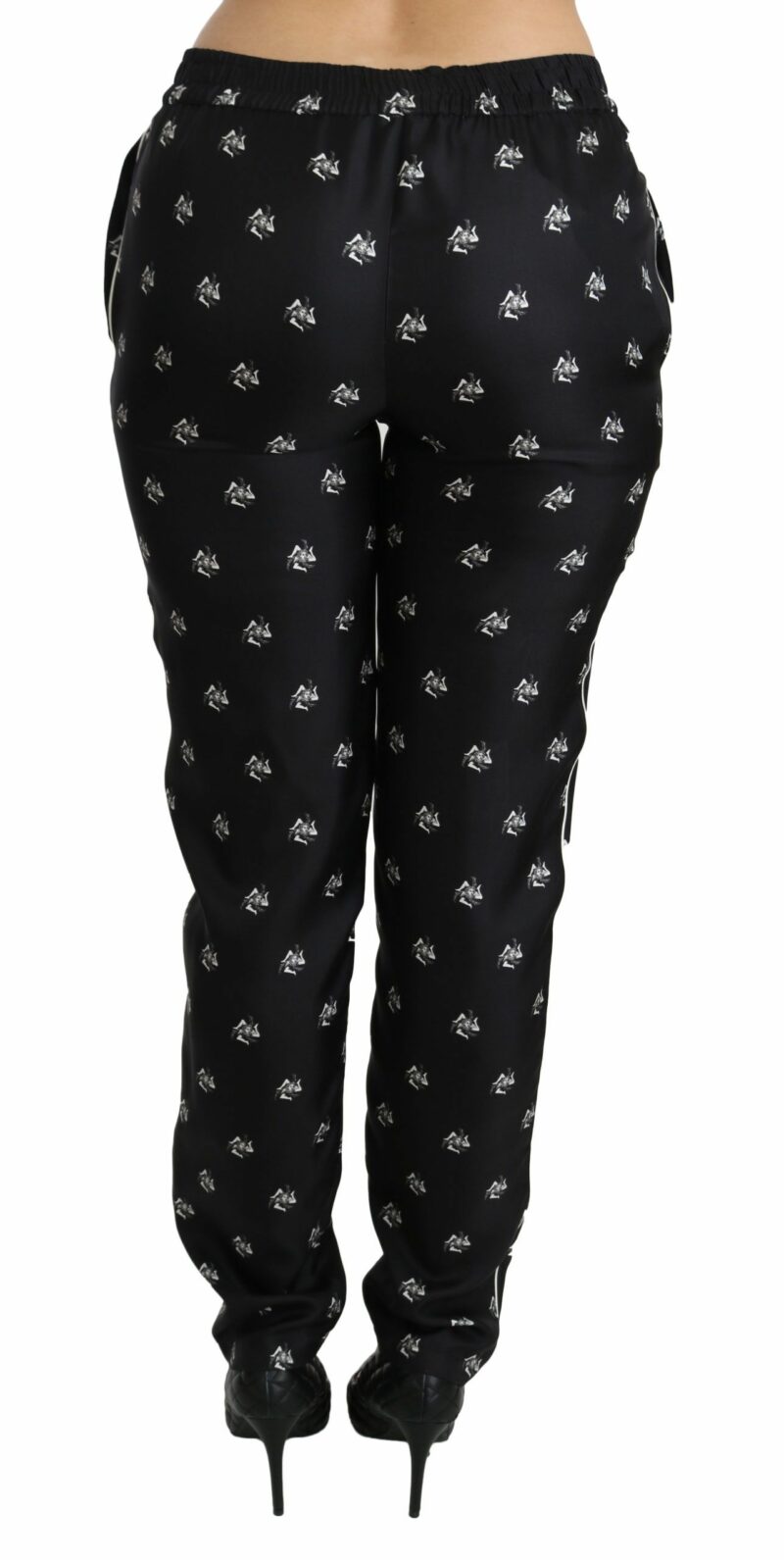 Dolce & Gabbana Elegant Mid Waist Skinny Silk Pants - Image 2