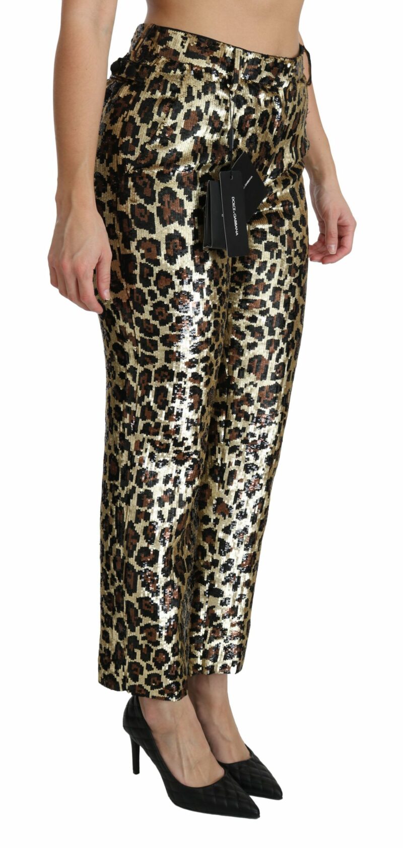 Dolce & Gabbana Chic High Waist Leopard Sequin Pants - Image 3