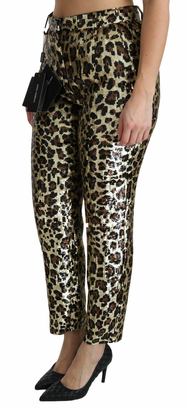 Dolce & Gabbana Chic High Waist Leopard Sequin Pants - Image 4