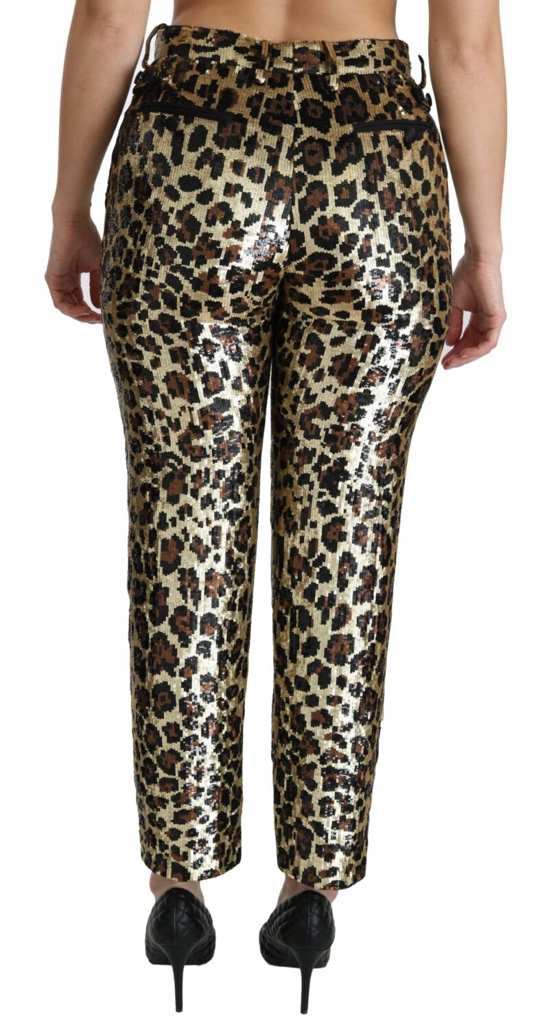 Dolce & Gabbana Chic High Waist Leopard Sequin Pants - Image 5