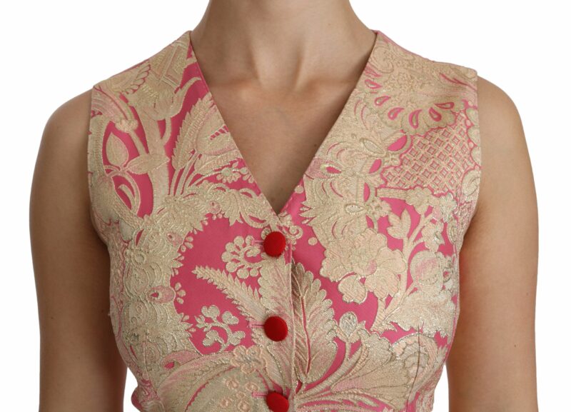 Dolce & Gabbana Elegant Silk Blend V-Neck Vest Top - Image 5