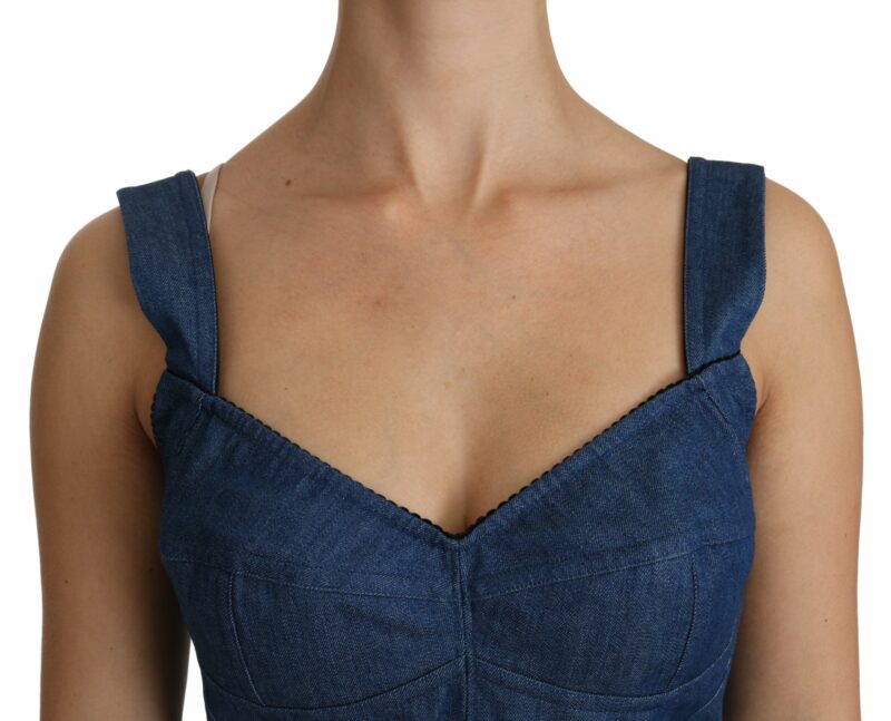 Dolce & Gabbana Elegant Sleeveless Bustier Top in Blue - Image 5