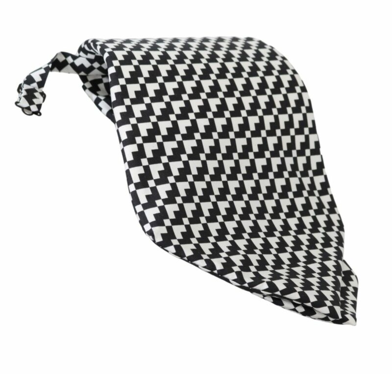 Dolce & Gabbana Elegant Black Patterned Silk Tie - Image 2