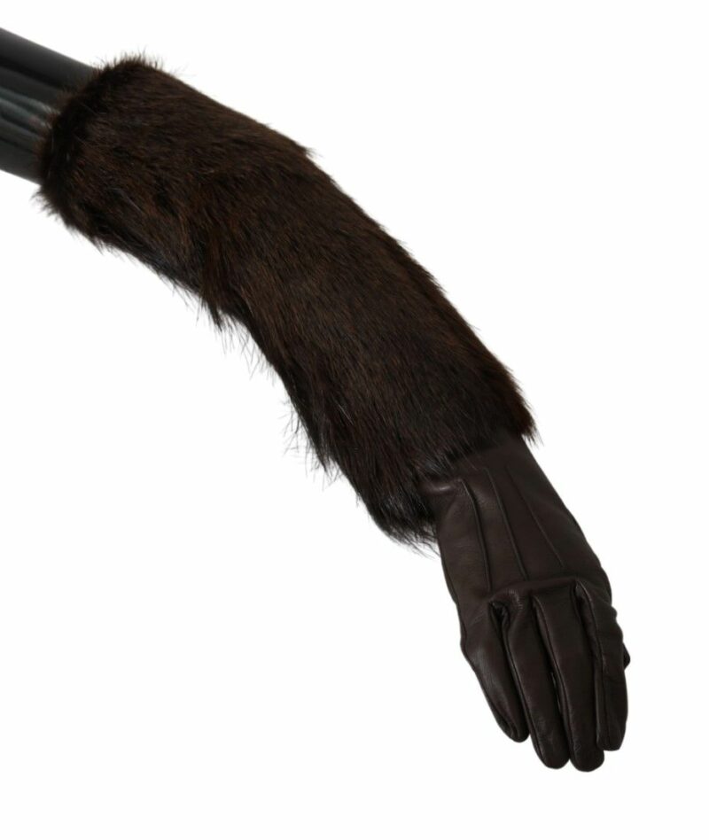 Dolce & Gabbana Elegant Elbow Length Leather Gloves - Image 2
