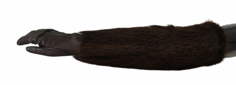 Dolce & Gabbana Elegant Elbow Length Leather Gloves - Image 4