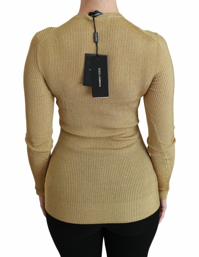 Dolce & Gabbana Elegant Long Sleeve Gold Cardigan - Image 5