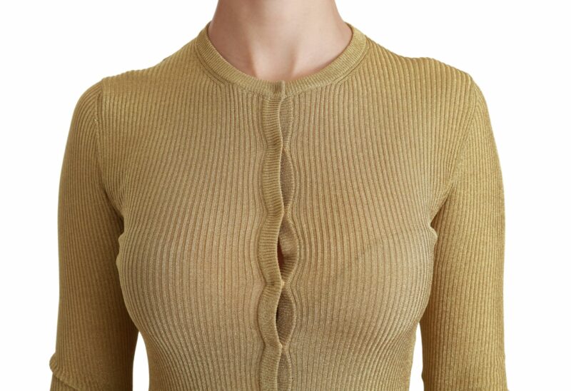 Dolce & Gabbana Elegant Long Sleeve Gold Cardigan - Image 6