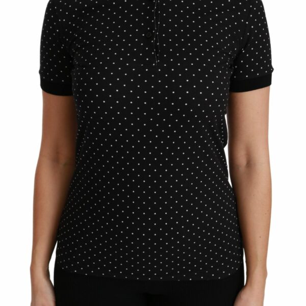 Dolce & Gabbana Elegant Black Dotted Polo Shirt