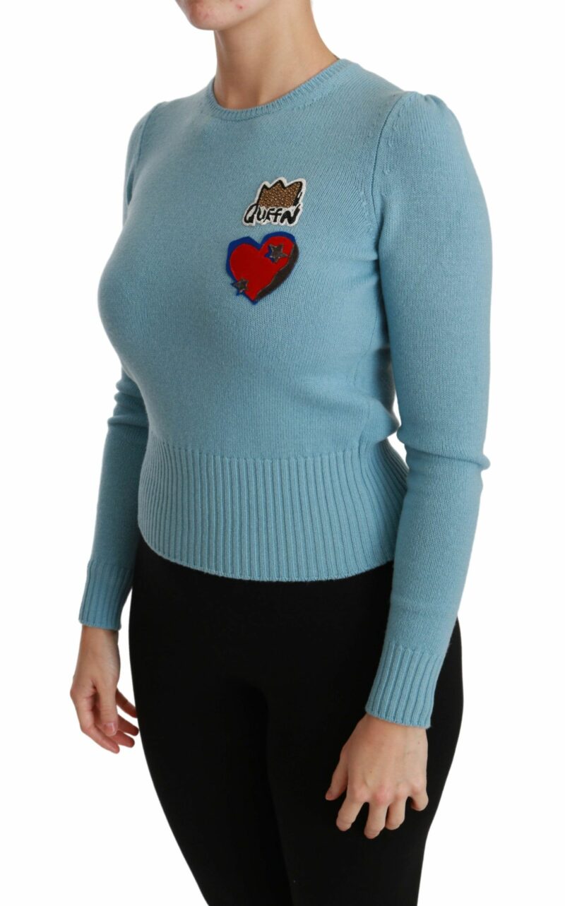 Dolce & Gabbana Queen Heart Beaded Wool Sweater - Image 3