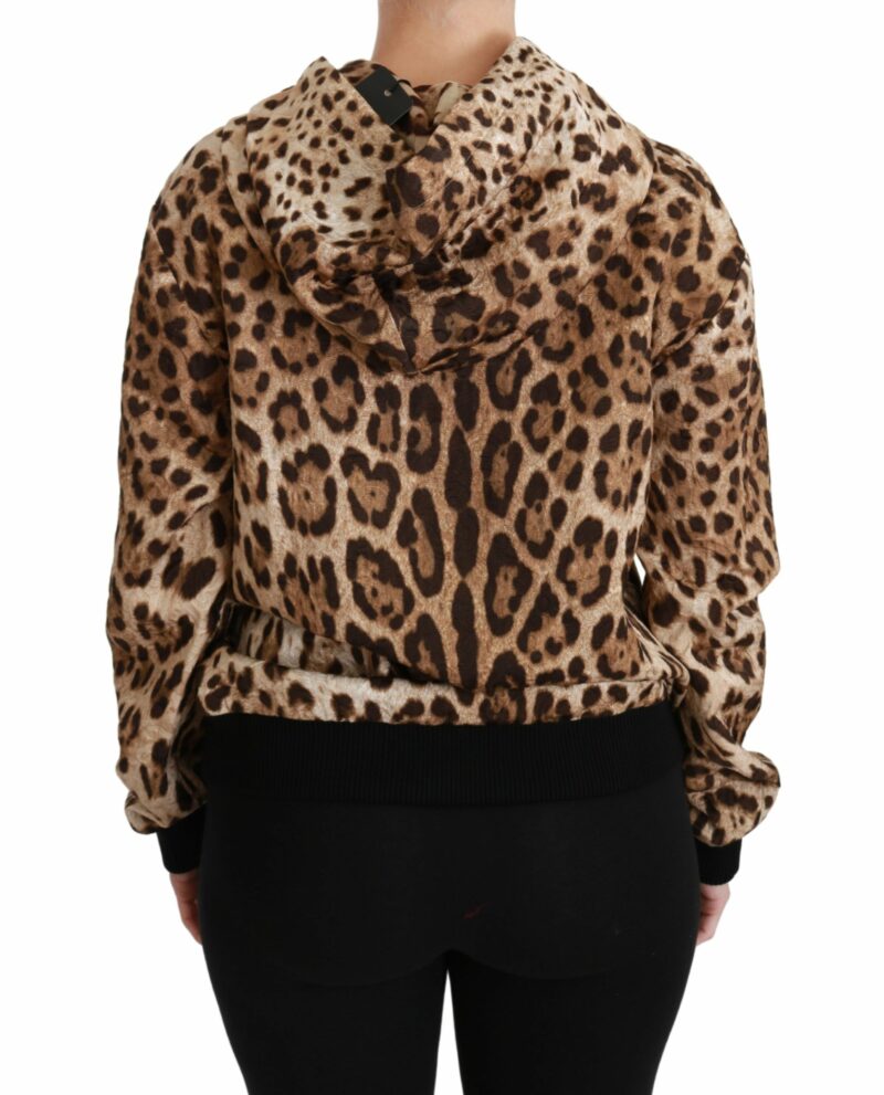 Dolce & Gabbana Elegant Leopard Print Hooded Sweater - Image 4