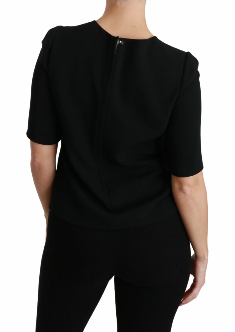 Dolce & Gabbana Elegant Black Stretch Blouse Top - Image 4