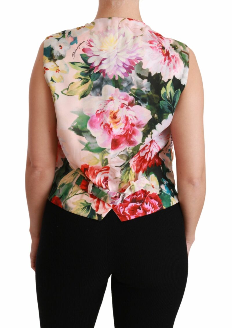 Dolce & Gabbana Multicolor Brocade Floral Sleeveless Vest - Image 4