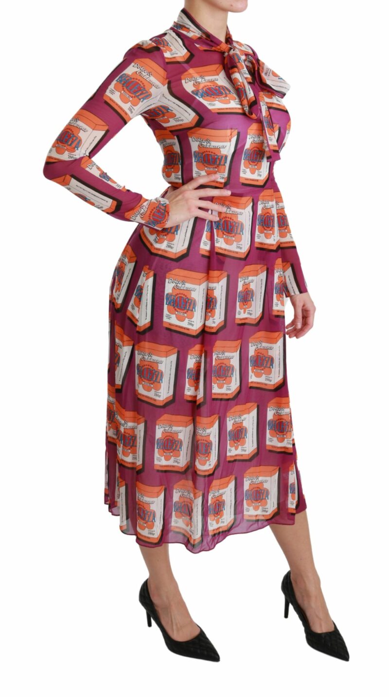 Dolce & Gabbana Elegant Bellezza Print Silk Maxi Dress - Image 2