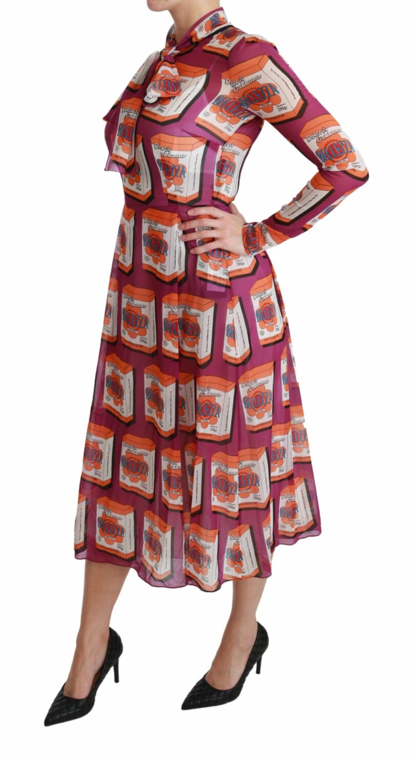 Dolce & Gabbana Elegant Bellezza Print Silk Maxi Dress - Image 3