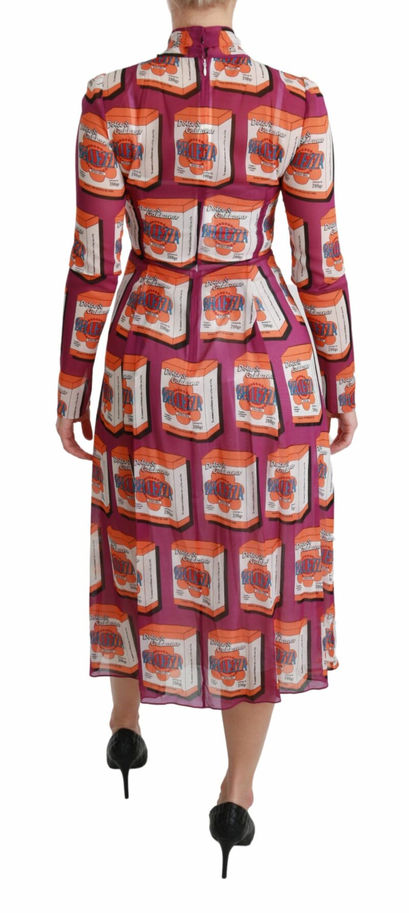 Dolce & Gabbana Elegant Bellezza Print Silk Maxi Dress - Image 4