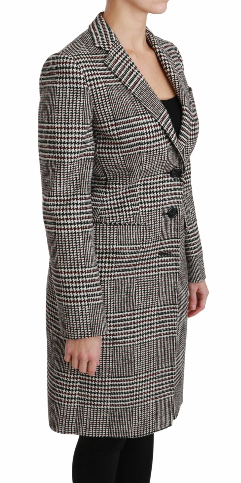 Dolce & Gabbana Elegant Multicolor Checked Knee-Length Jacket Coat - Image 2