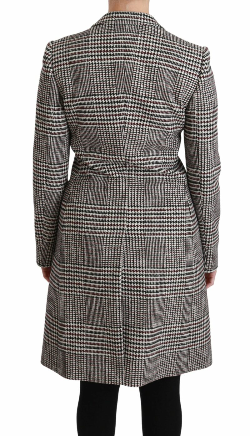 Dolce & Gabbana Elegant Multicolor Checked Knee-Length Jacket Coat - Image 4