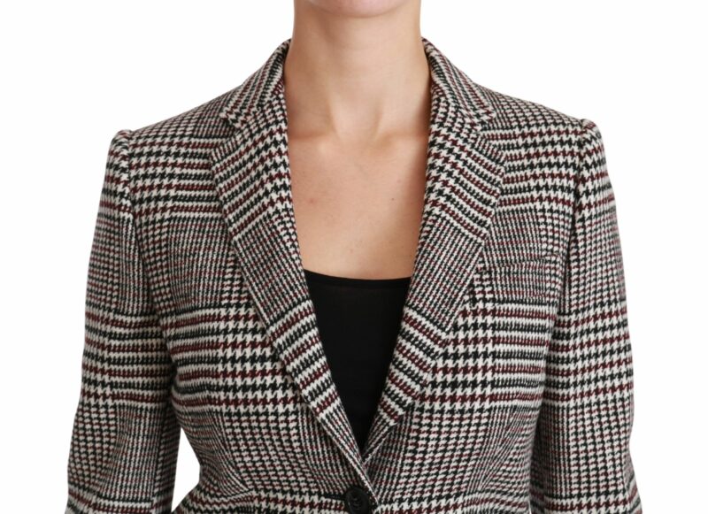 Dolce & Gabbana Elegant Multicolor Checked Knee-Length Jacket Coat - Image 5