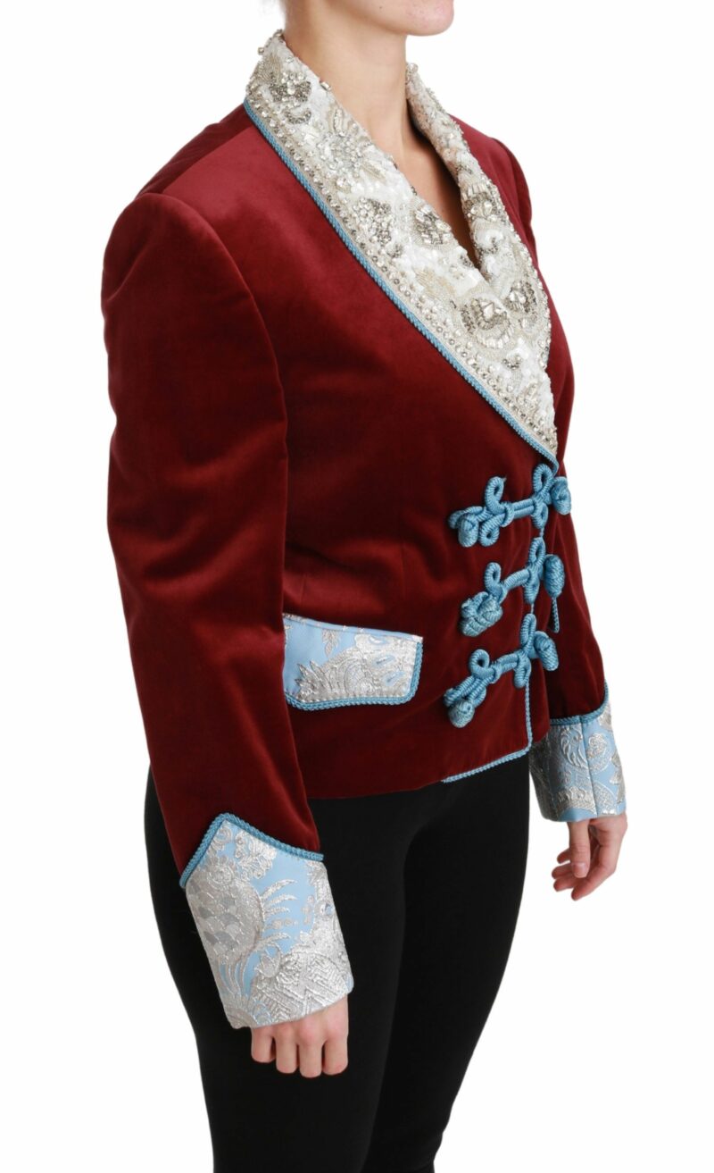Dolce & Gabbana Opulent Red Baroque Detail Blazer - Image 5