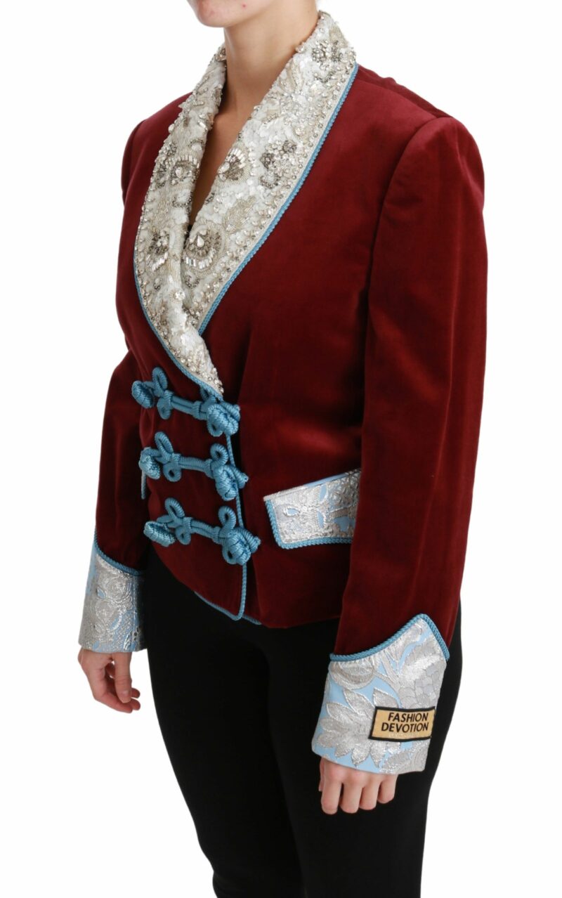 Dolce & Gabbana Opulent Red Baroque Detail Blazer - Image 4